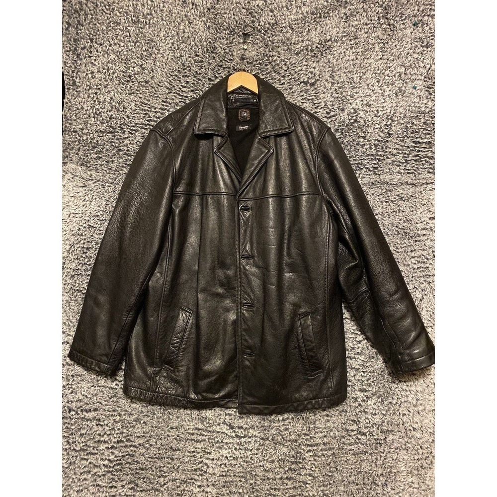 WILSONS LW Thinsulate Insulated 2 Layer HEAVY Leather Full Zip Coat Jacket Large